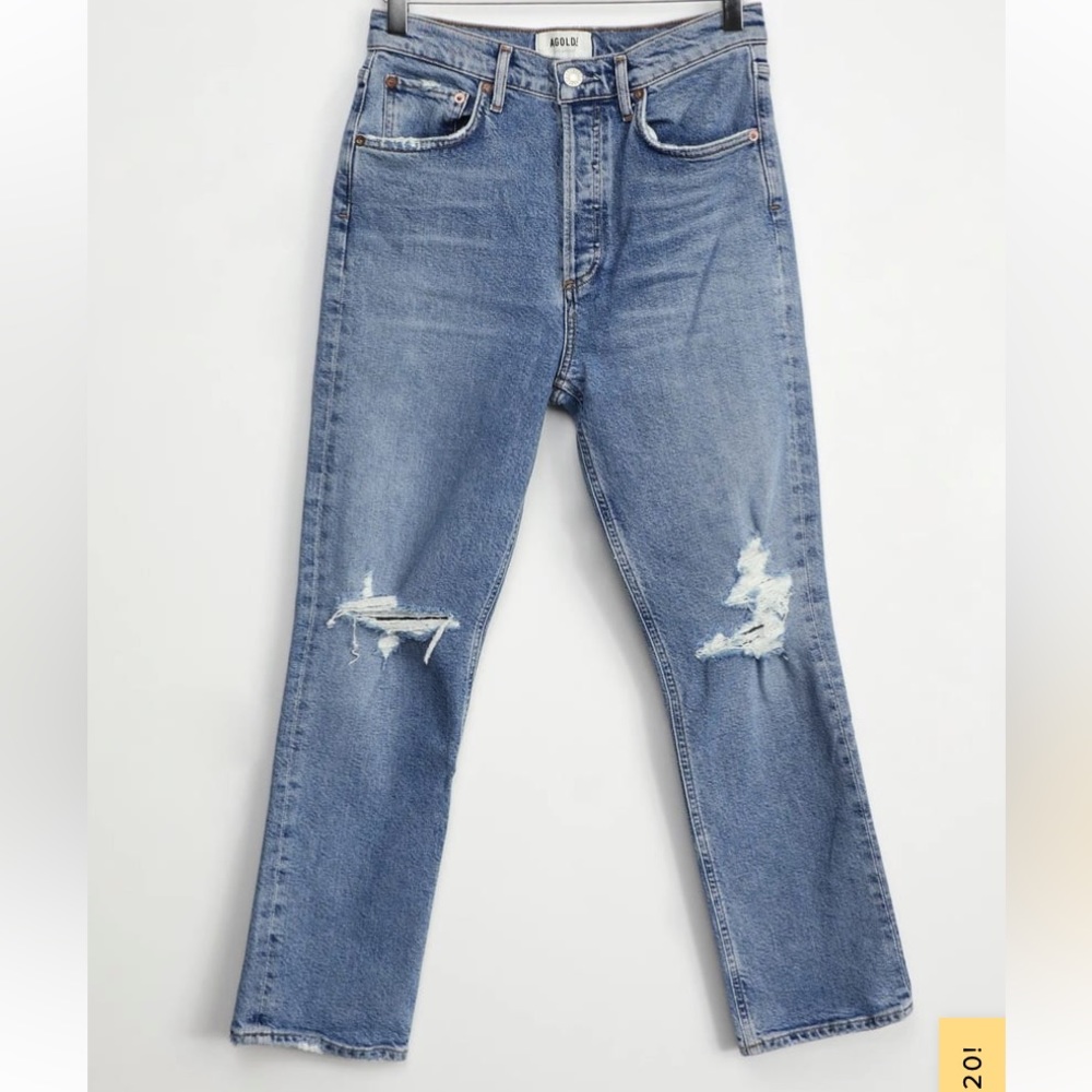 AGOLDE Riley Distressed High Rise Jeans, Size 31